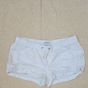 Hang Ten White Cargo Shorts with Drawstring Waist and Cuffed Hem